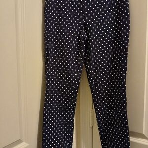 Van Heusen Navy and White Polka Dot Cropped Pants